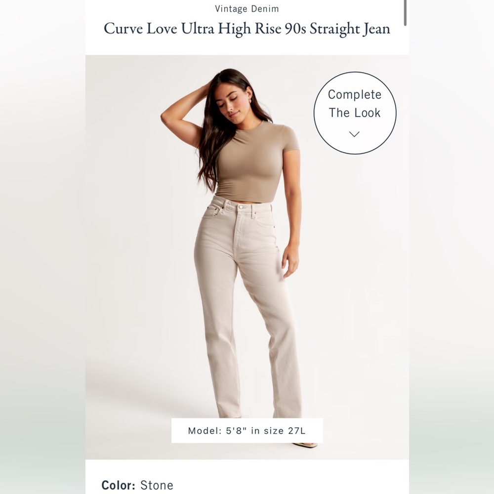 Abercrombie & Fitch ultra high rise straight jeans, 27s, curve love